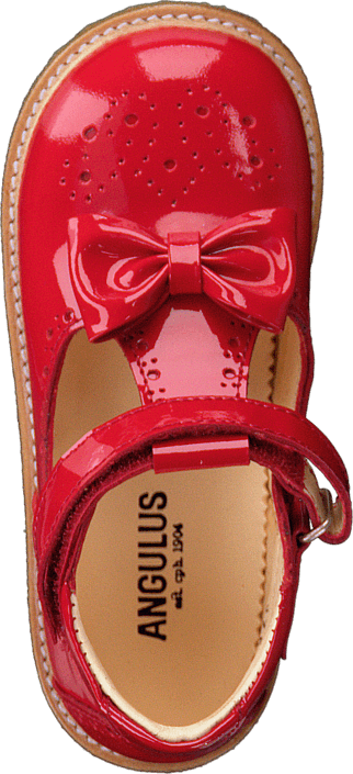 Angulus - Mary janes with bow and velcro Red
