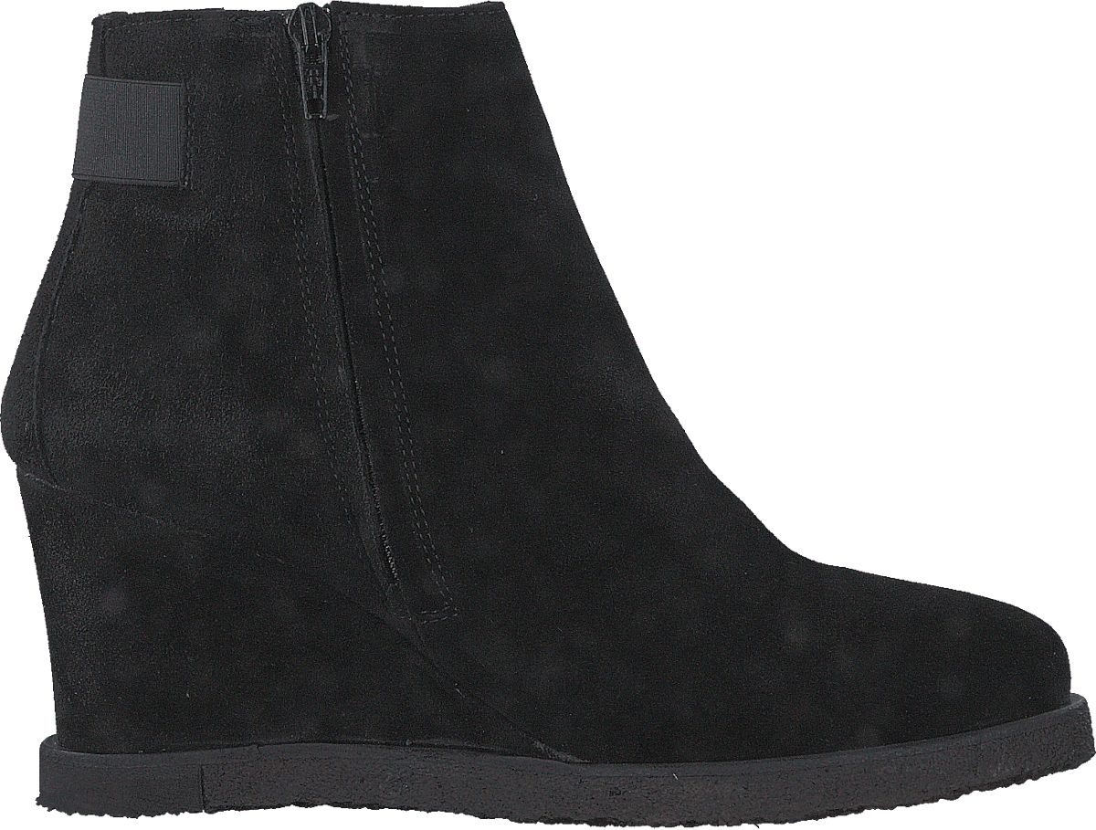 Wedge boot with zipper Black/ black