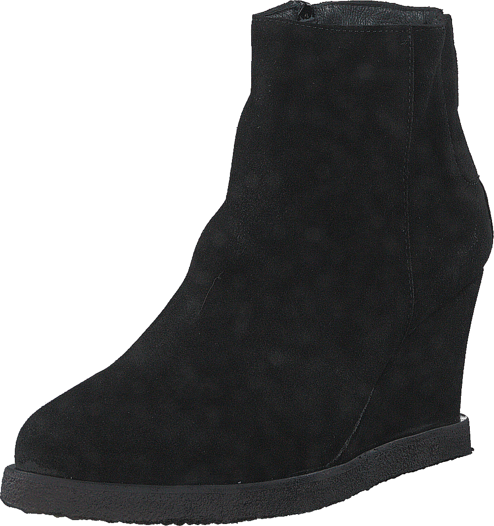 Wedge boot with zipper Black/ black