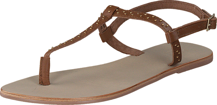 Pieces - Pslina Leather Sandal Studs Cognac