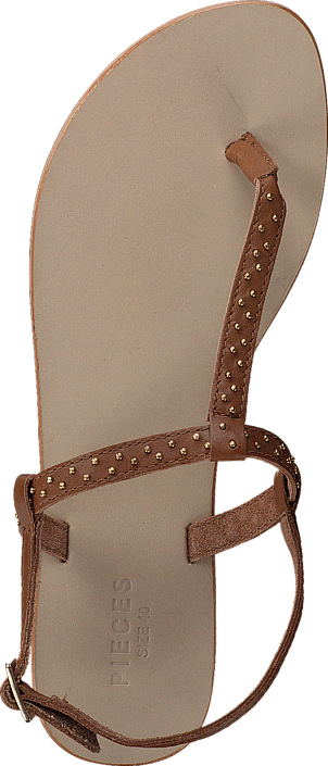 Pieces - Pslina Leather Sandal Studs Cognac
