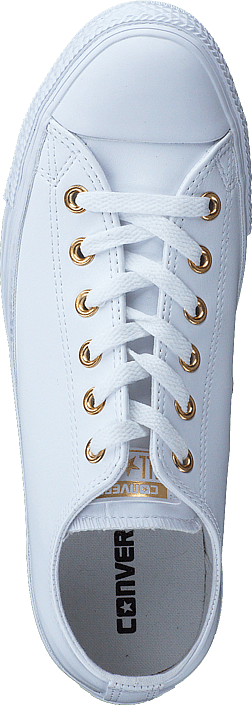 converse leather white gold