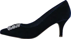 Bianco - Velvet Brooch Shoe OND17 30 Navy Blue