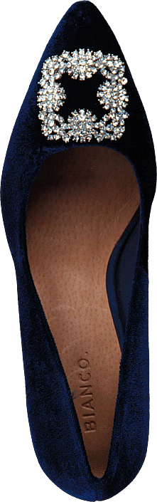 Bianco - Velvet Brooch Shoe OND17 30 Navy Blue