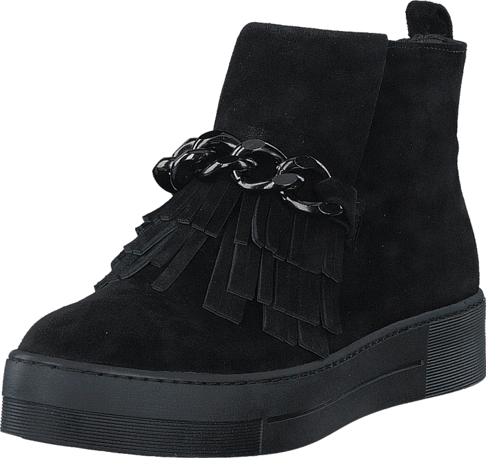 A Pair - Pointed Sneak W/Chain Black Suede