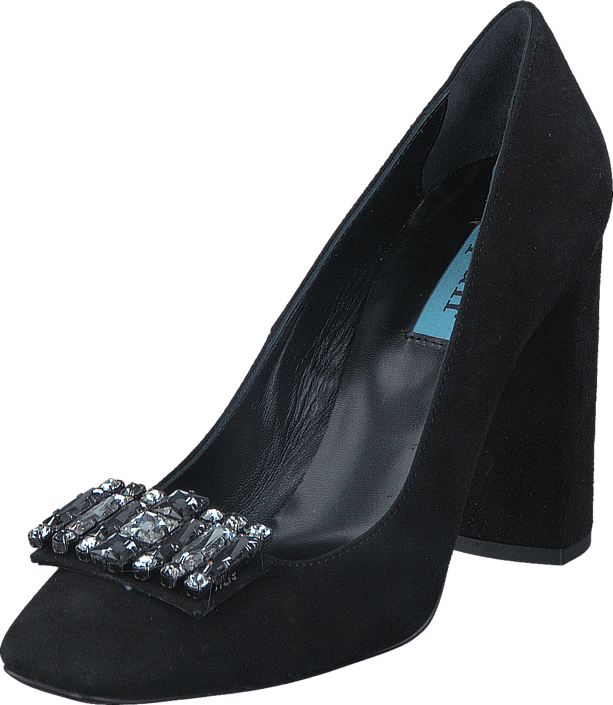 A Pair - Low Pump W/Swarowski Black Suede