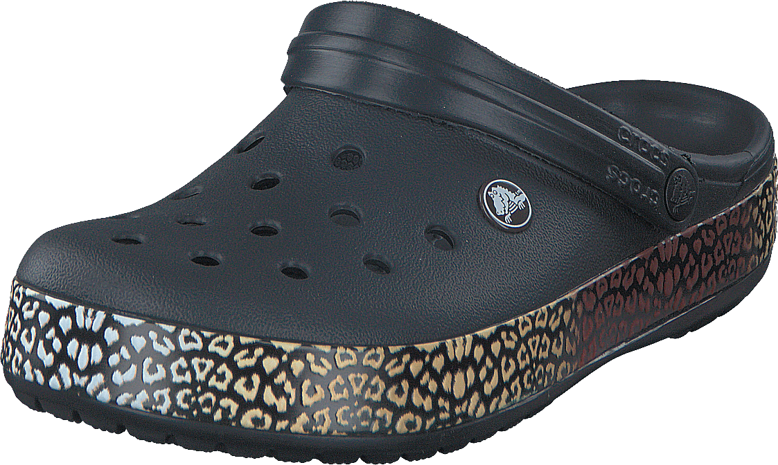 Crocband Leopard III Clog Black