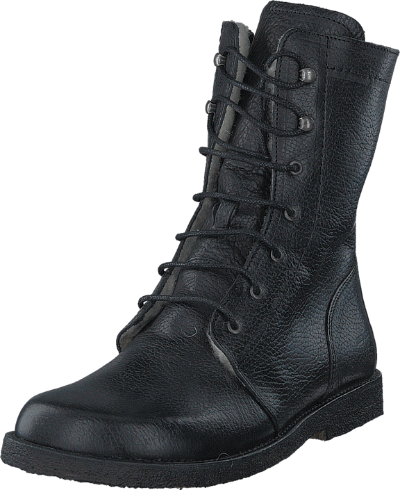 Angulus - Lace-up boot w. zipper Black