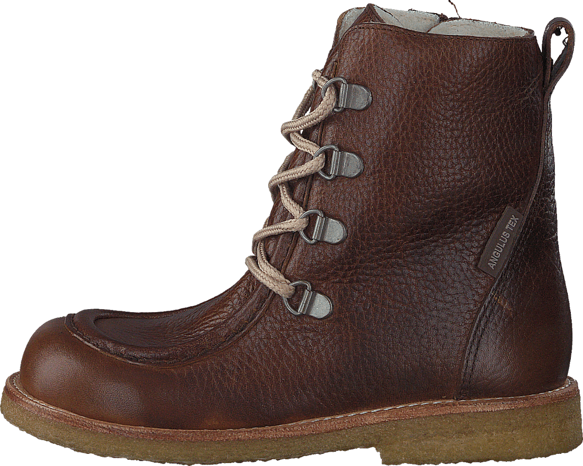 TEX-boot w. zipper and laces 2509/1589 Red-brown