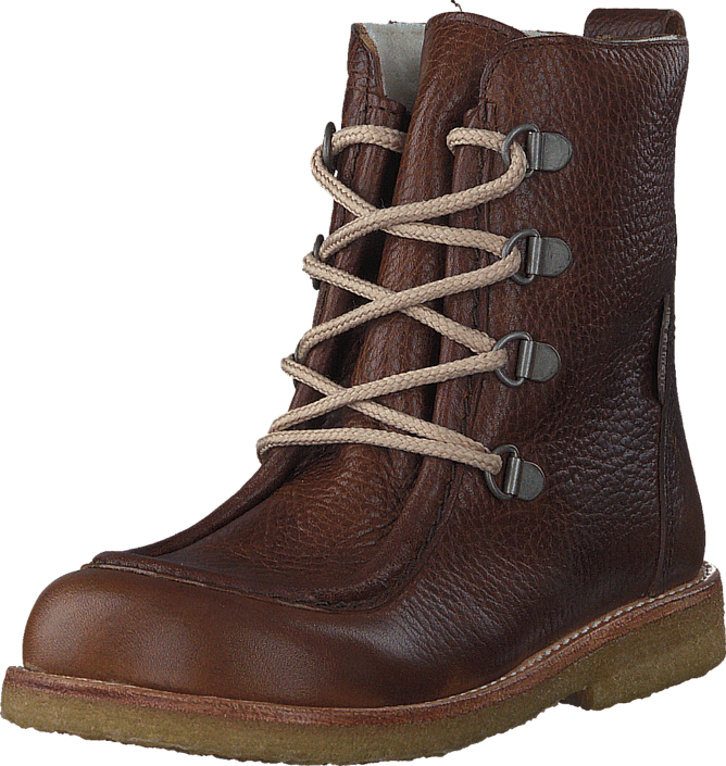 Angulus - TEX-boot w. zipper and laces 2509/1589 Red-brown