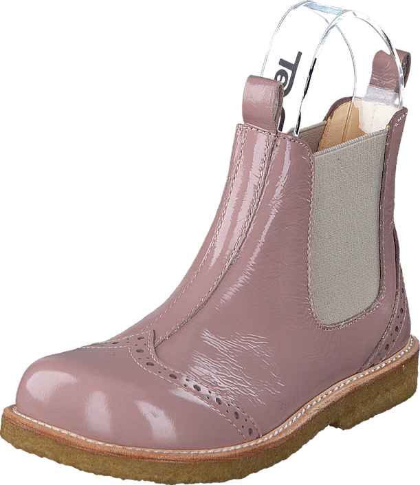 Angulus - Chelsea boot stitched detail 1387/010 Patent powder/Beige