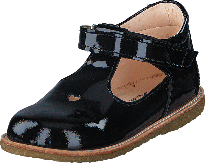 Angulus - Mary janes w. heart and velcro 2320 Black