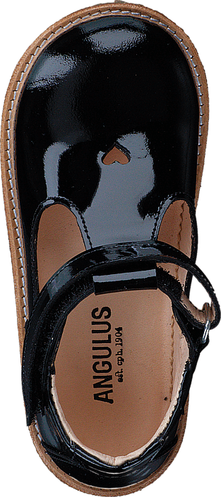 Angulus - Mary janes w. heart and velcro 2320 Black