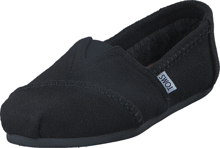 Toms - Seasonal Classic Black Wool/Faux Shearling