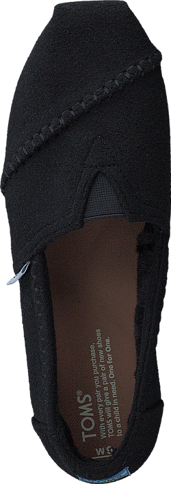 Toms - Seasonal Classic Black Wool/Faux Shearling