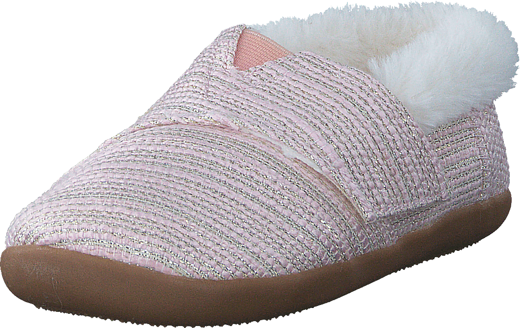 House Slipper Tiny Pink Metallic Woven