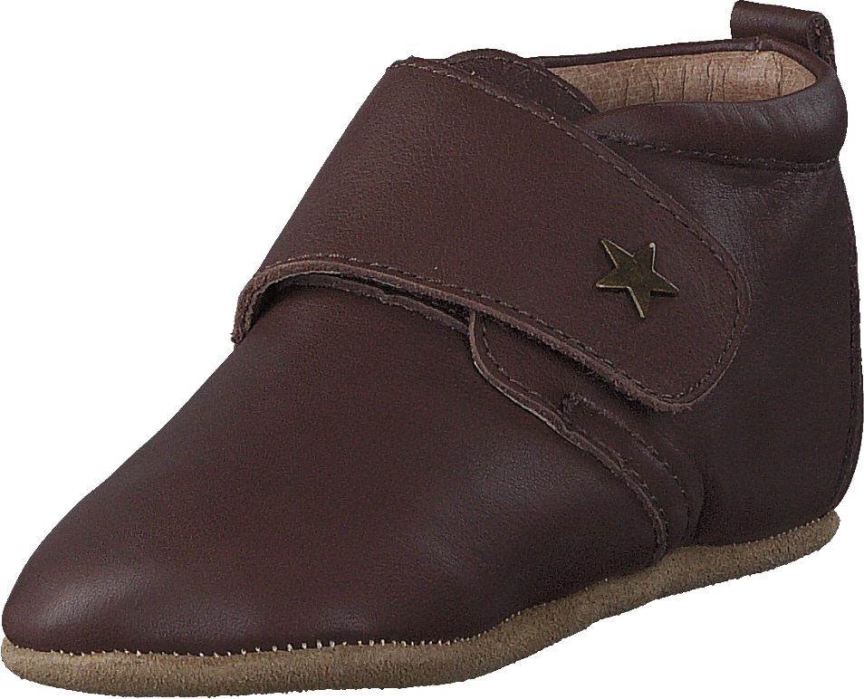 Home Shoe Velcro Star Brown