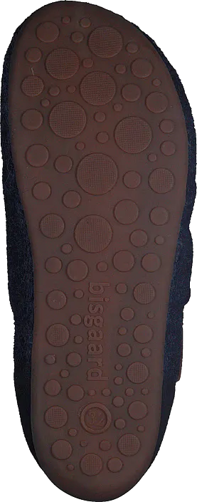 Bisgaard - Home Shoe Wool Velcro Blue