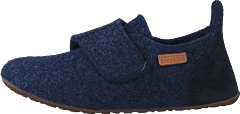 Bisgaard - Home Shoe Wool Velcro Blue