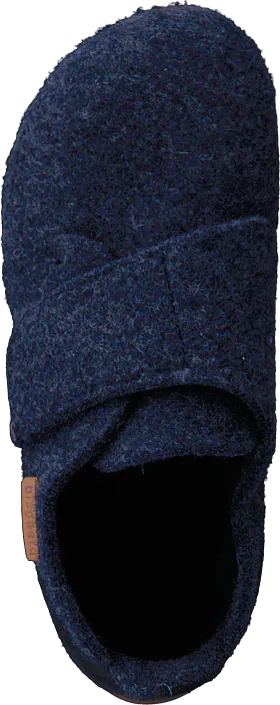 Bisgaard - Home Shoe Wool Velcro Blue