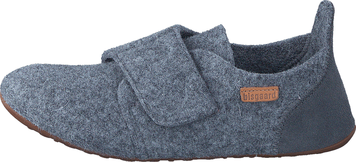 Home Shoe Wool Velcro Grey