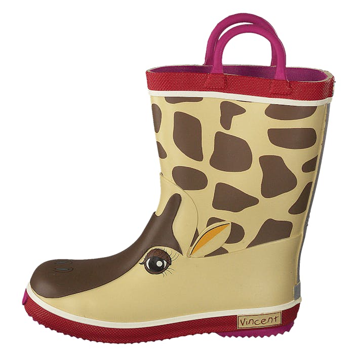 Giraffe Pink, Unisex, Shoes, Boots, rubber boots, Brown/Beige, EU 21