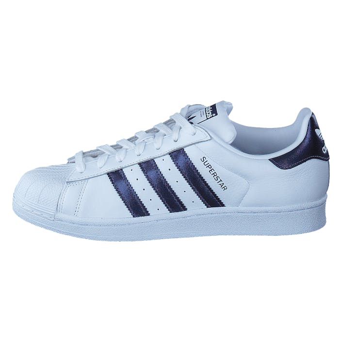 Superstar W Ftwr Wht/Purple Night Met/Wht, Female, Sko, Sneakers, Sneakers, Hvit, EU 39 1/3