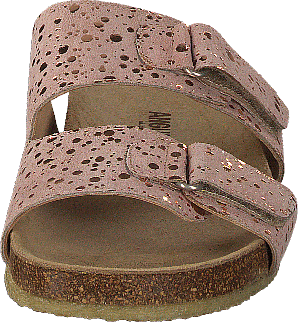 Footbed Sandal With Velcro Black W. Black Dot