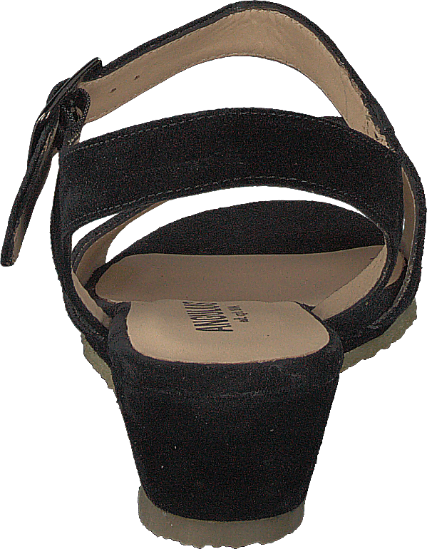 Wedge-heeled Sandal W. Buckle Black