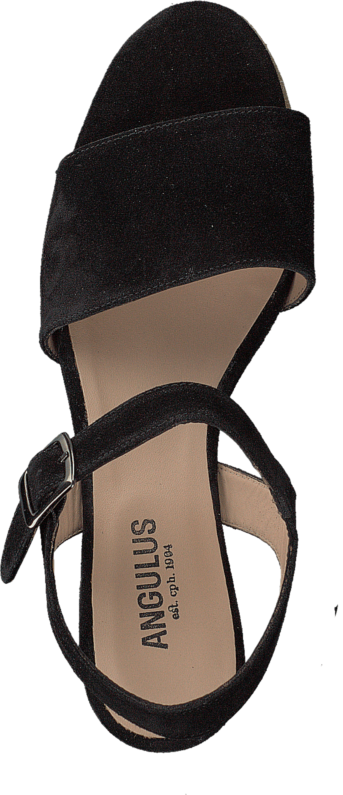Wedge-heeled Sandal W. Buckle Black