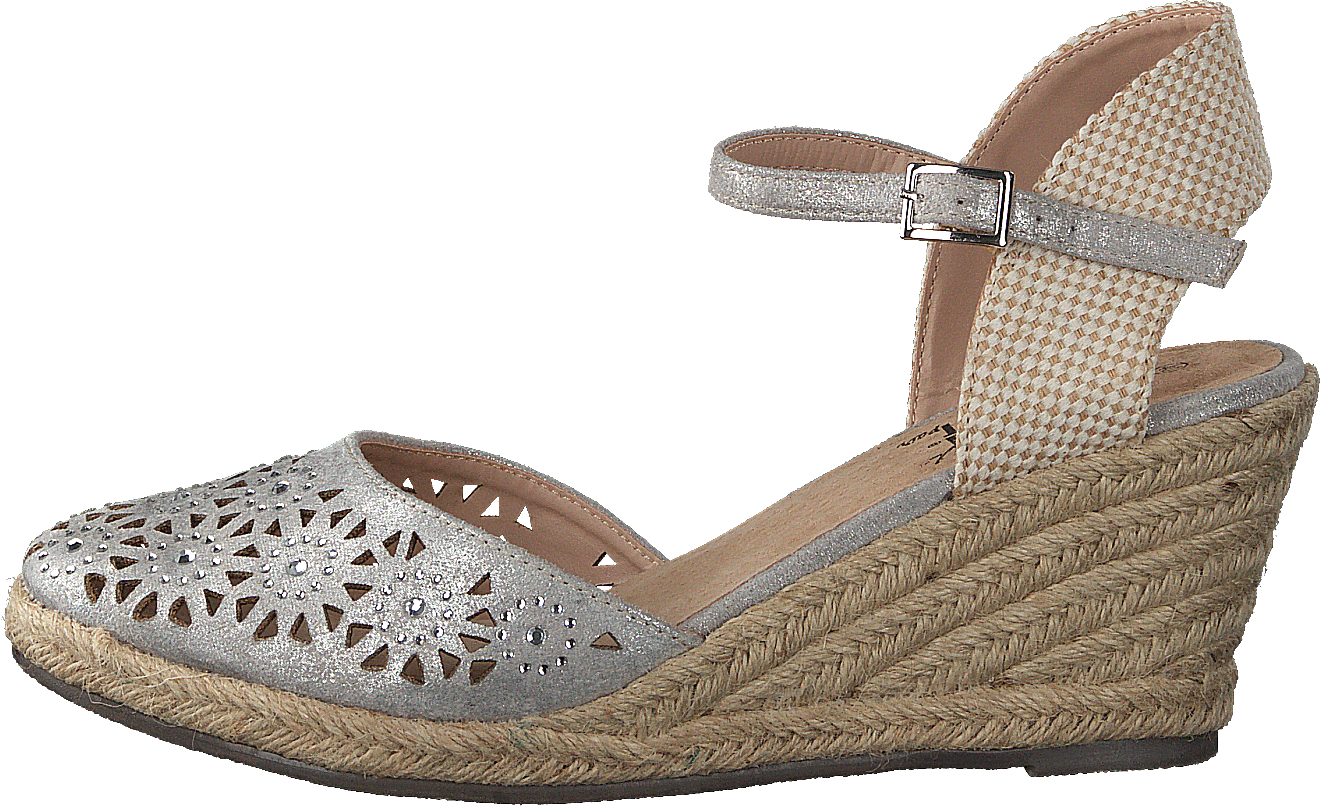 48049 Silver, Female, Chaussures, Talons, talons bas, Argenté/Marron, EU 40