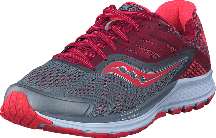 Buy Saucony Ride 10 Grey / Berry Shoes 