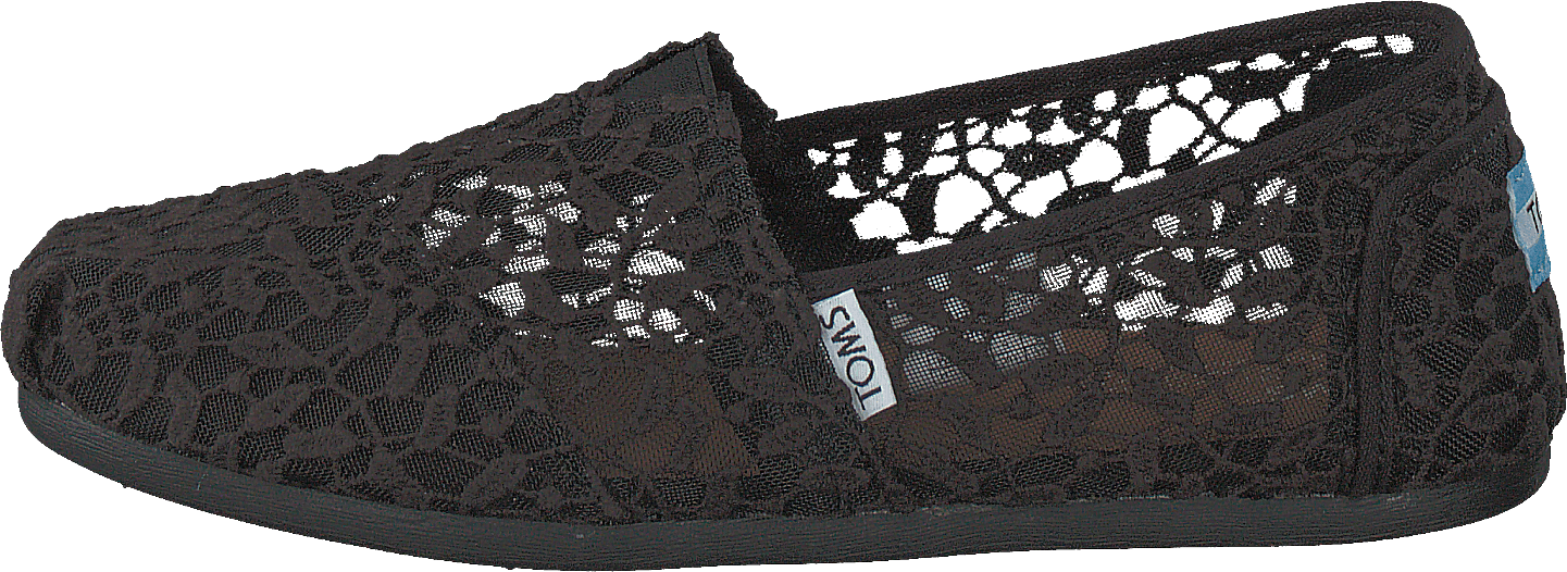 Alpargata Black Lace Leaves, Female, Topánky, Poltopánky, slip-on, Čierna, EU 37,5