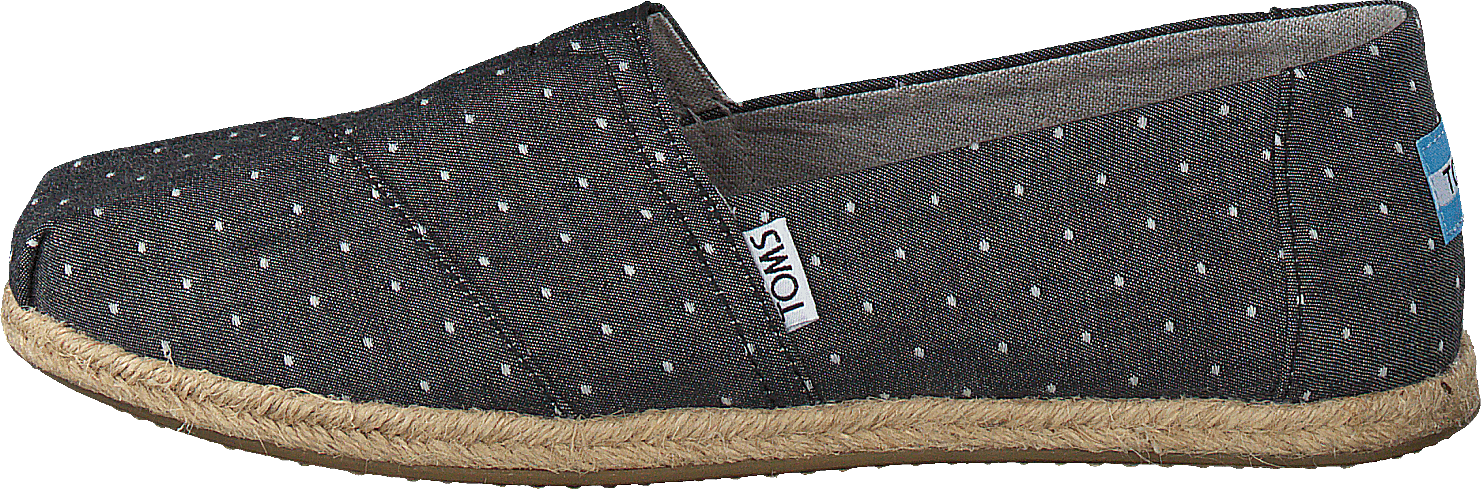 Alpargata Black Dot Chambray Rope Sole, Female, Shoes, Flats, slip-on, Grey, UK 7