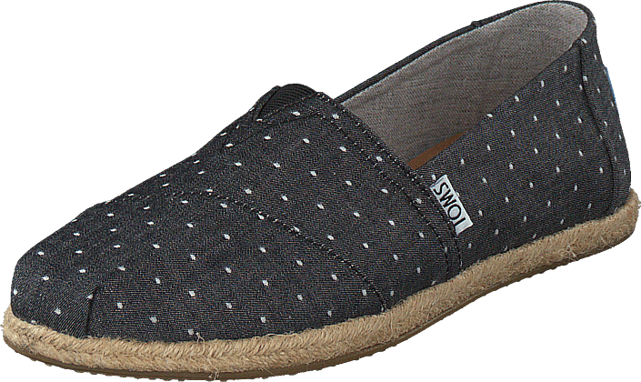 Toms - Alpargata Black Dot Chambray Rope Sole