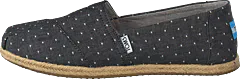 Toms - Alpargata Black Dot Chambray Rope Sole