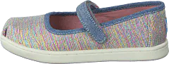 Toms - Mary Jane Tiny Pink Multi Twill Glimmer