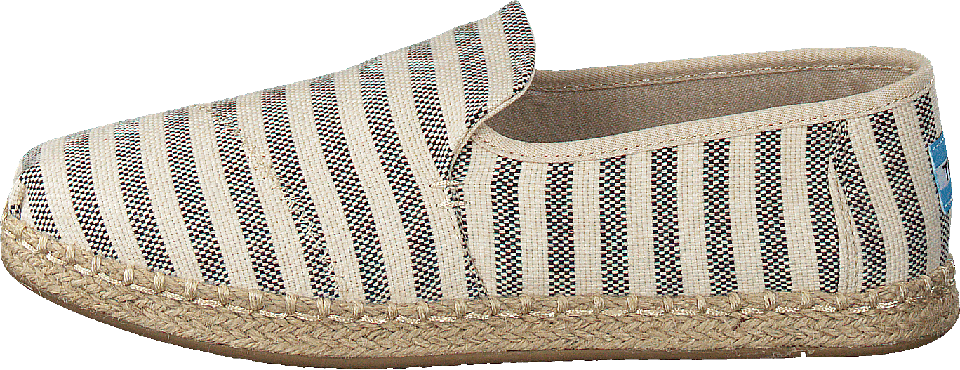 Deconstructed Alpargata Rope Black Woven Stripe