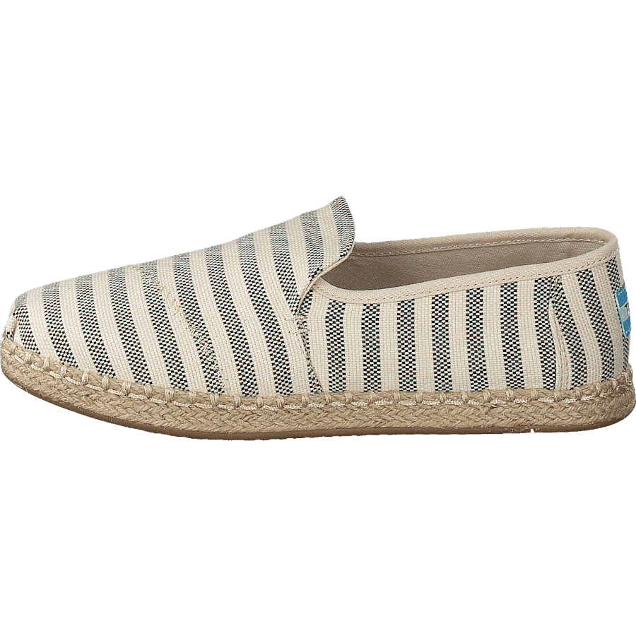 Deconstructed Alpargata Rope Black Woven Stripe