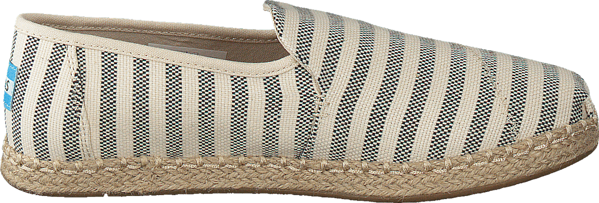 Deconstructed Alpargata Rope Black Woven Stripe