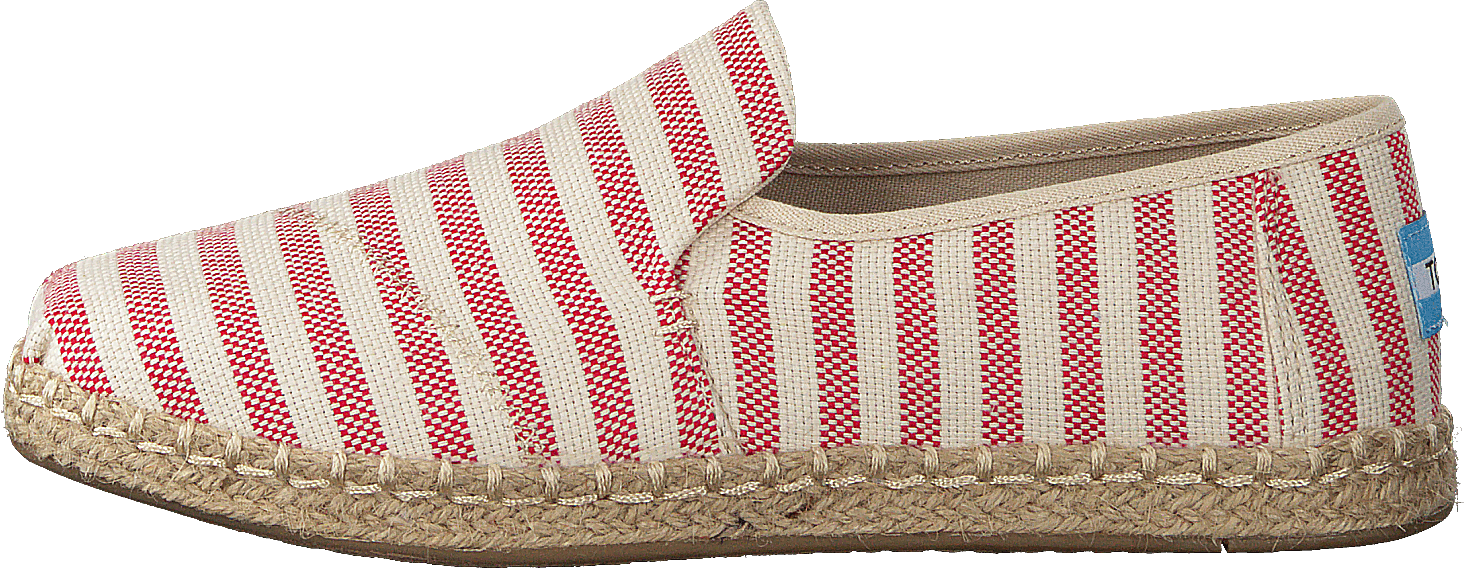 Deconstructed Alpargata Rope Red Woven Stripe