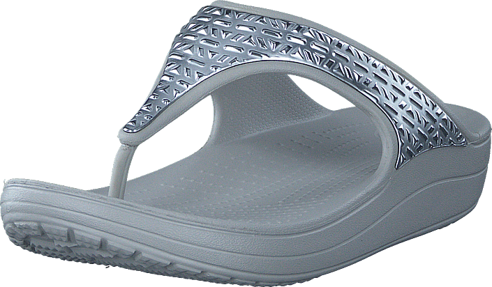 Crocs - Sloane Graphic Etch Met Flip W Pearl White/silver