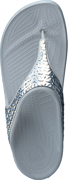 Crocs - Sloane Graphic Etch Met Flip W Pearl White/silver