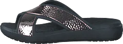 Crocs - Sloane Hammered Xstrp Slide W Black/rose Gold