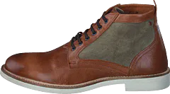 Sneaky Steve - Struck Cognac Leather & Kaki Canvas