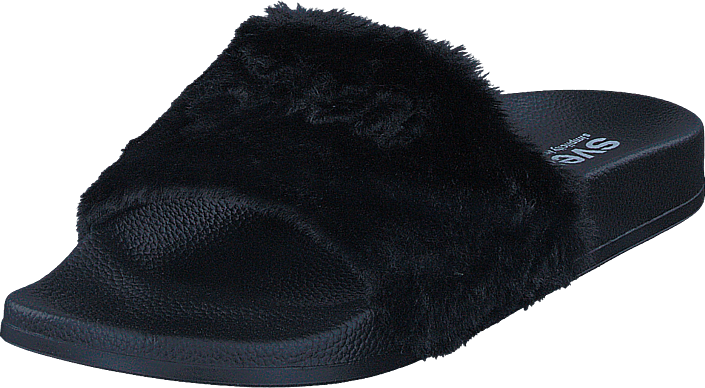 Svea - Alex Fur Slipper Black