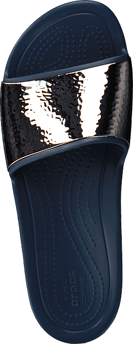 Crocs - Sloane Hammered Met Slide W Navy/navy