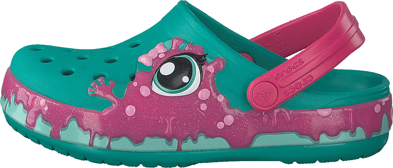 Fun Lab Slime Band Clog Kids Tropical Teal, Unisex, Shoes, Sandals and Slippers, sandals, Turquoise/Pink, UK K 9