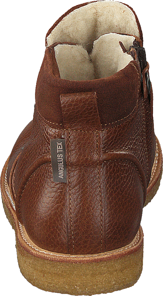 Tex-boot With Zipper And Laces Cognac / Brown