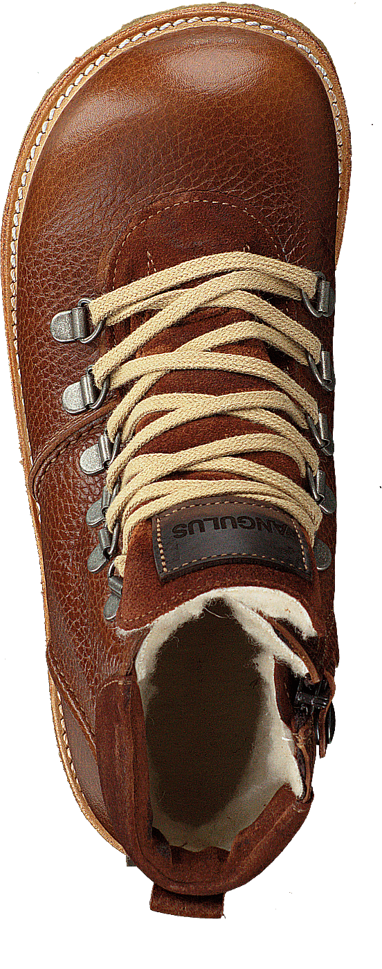 Tex-boot With Zipper And Laces Cognac / Brown